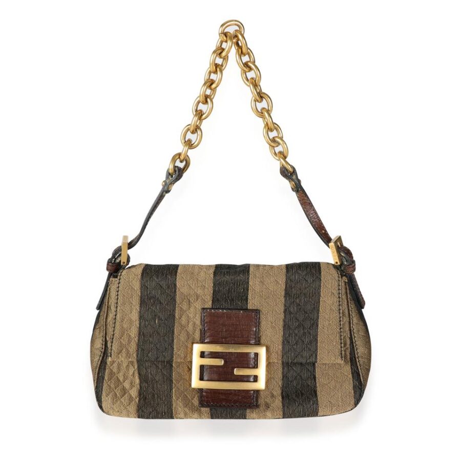 FENDI Pequin Quilted Mini Mama Baguette BAG | Studio Nafay