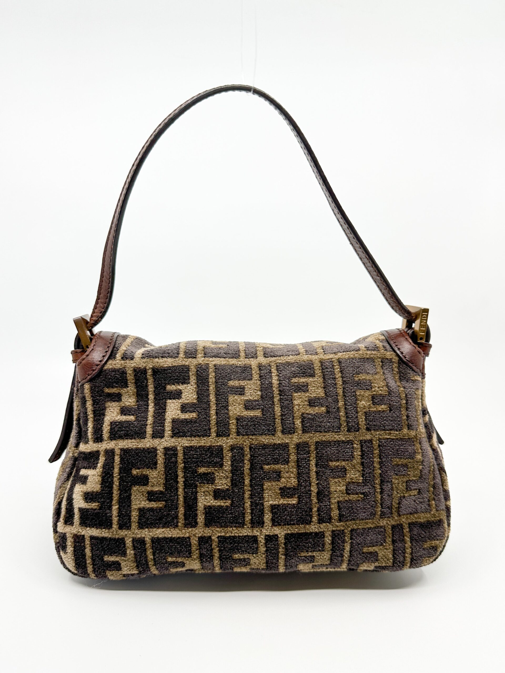 Fendi Mini Velvet In Brown Zucca