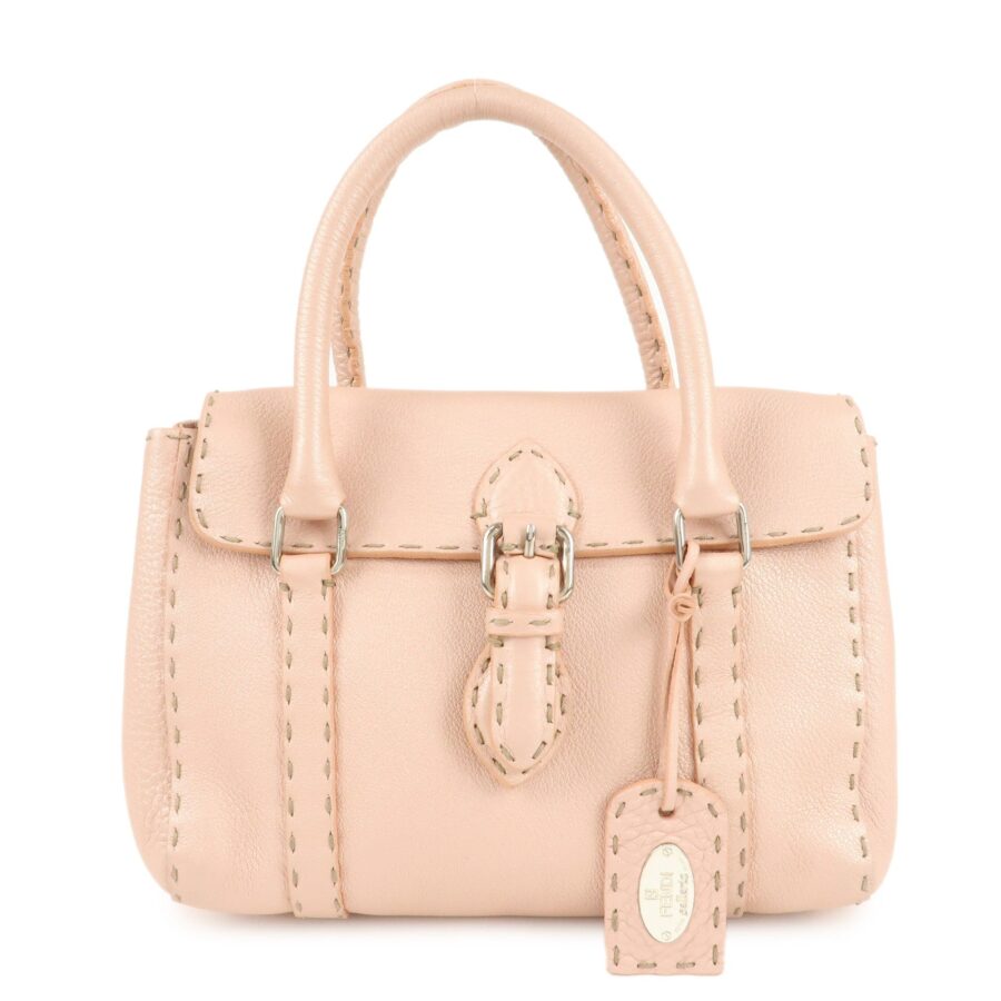 FENDI Selleria Leather Mini Linda Hand Bag Pink | Studio Nafay