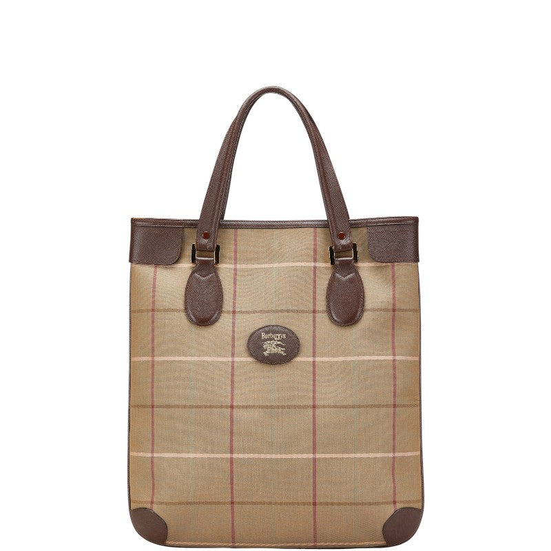 Burberry Check Canvas Leather Tote Bag | Studio Nafay
