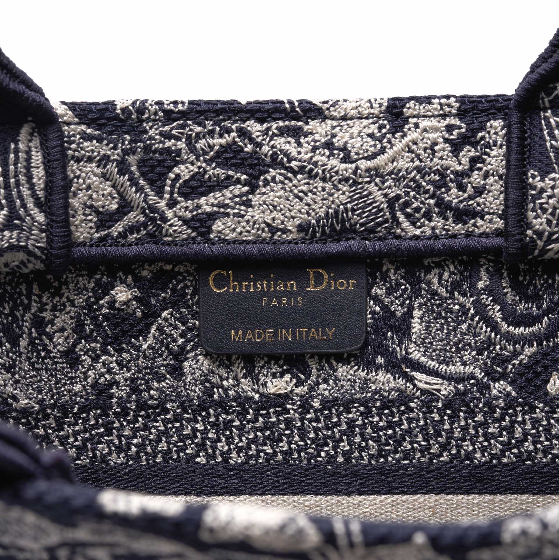 Book Tote tiger small MINI navy blue