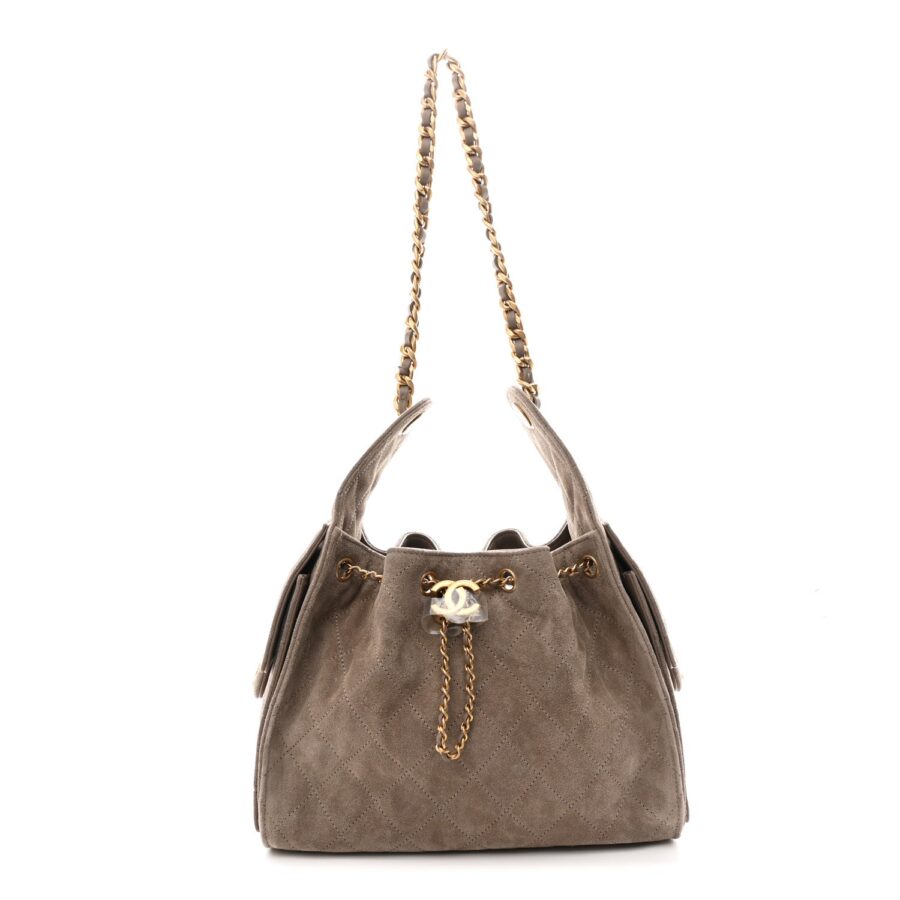 Chanel handbag grey – front view