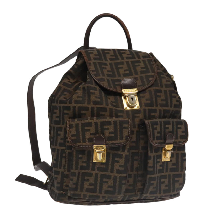 Fendi Zucca Brown Canvas Backpack Bag () | Studio Nafay