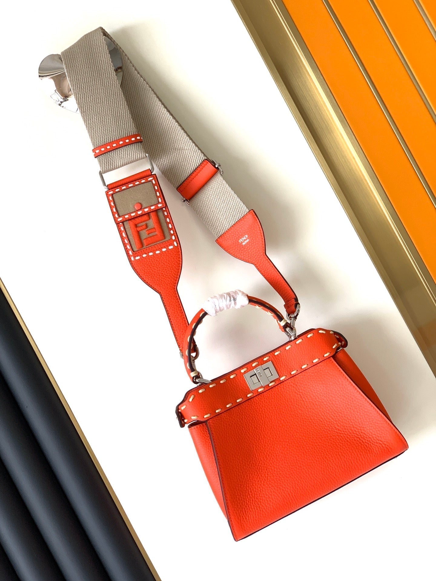Peekaboo Mini Selleria Bag 23cm Red Leather Shw With 220 Hand-sewn …