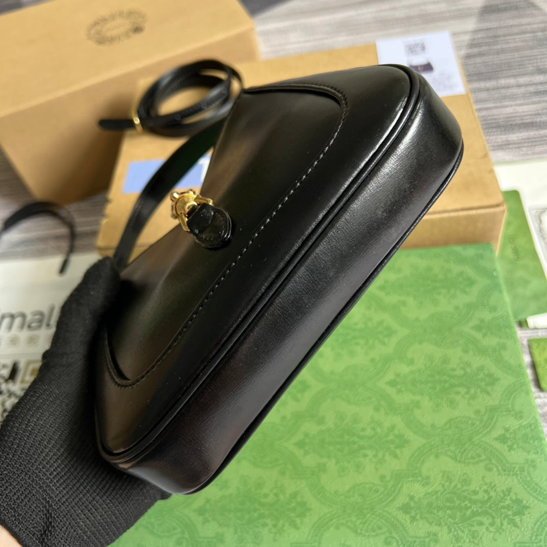 GG Jackie MINI 19 Shoulder BAG IN Black Calfskin