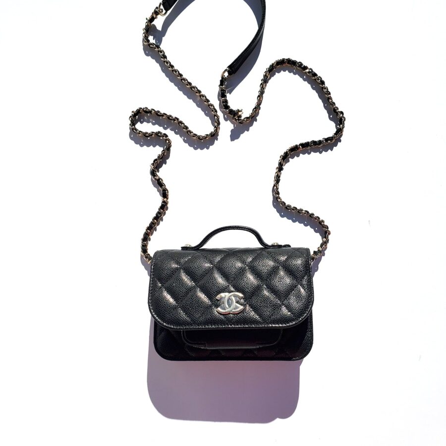 Chanel Crossbody black bag – front view