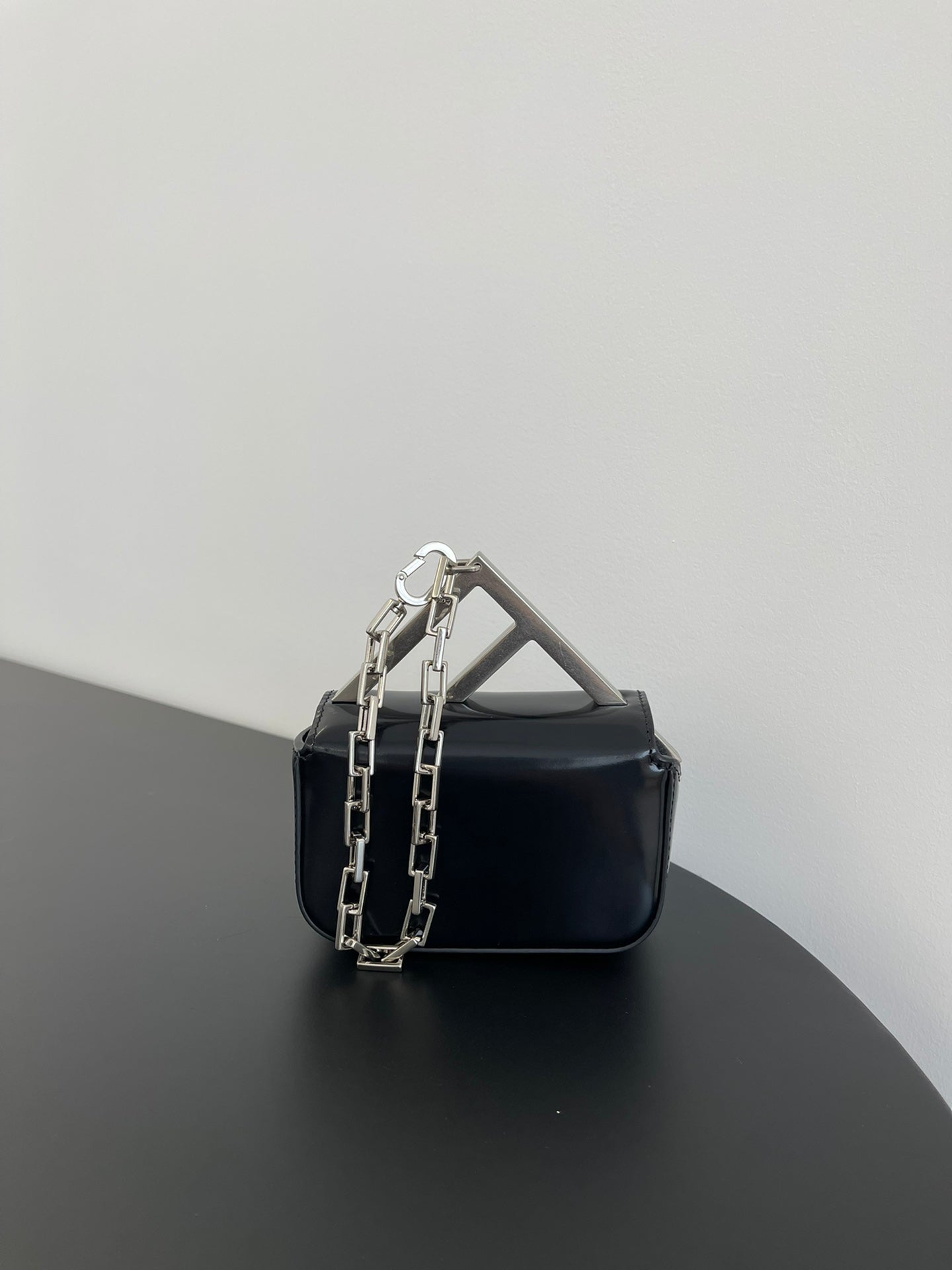 Fendi MINI First Sight 13 BAG IN Black Calfskin WITH Silver Hardware
