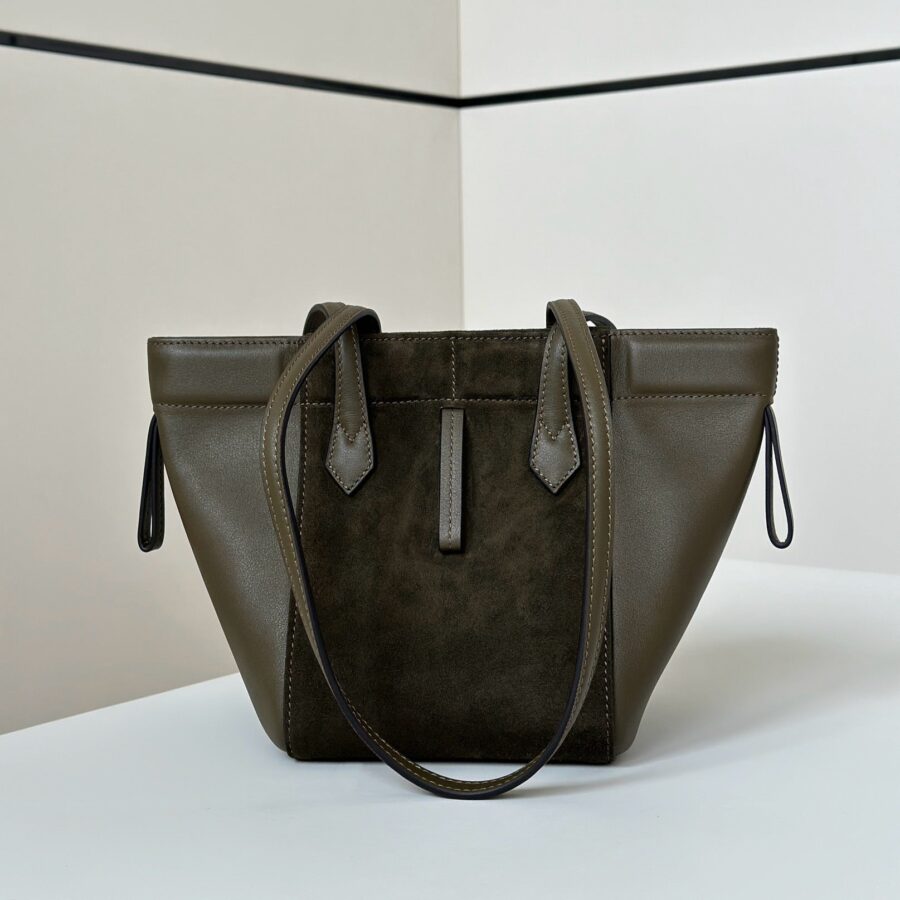 ORIGAMI MINI 19 IN ARMY GREEN LAMBSKIN AND SUEDE | Studio Nafay