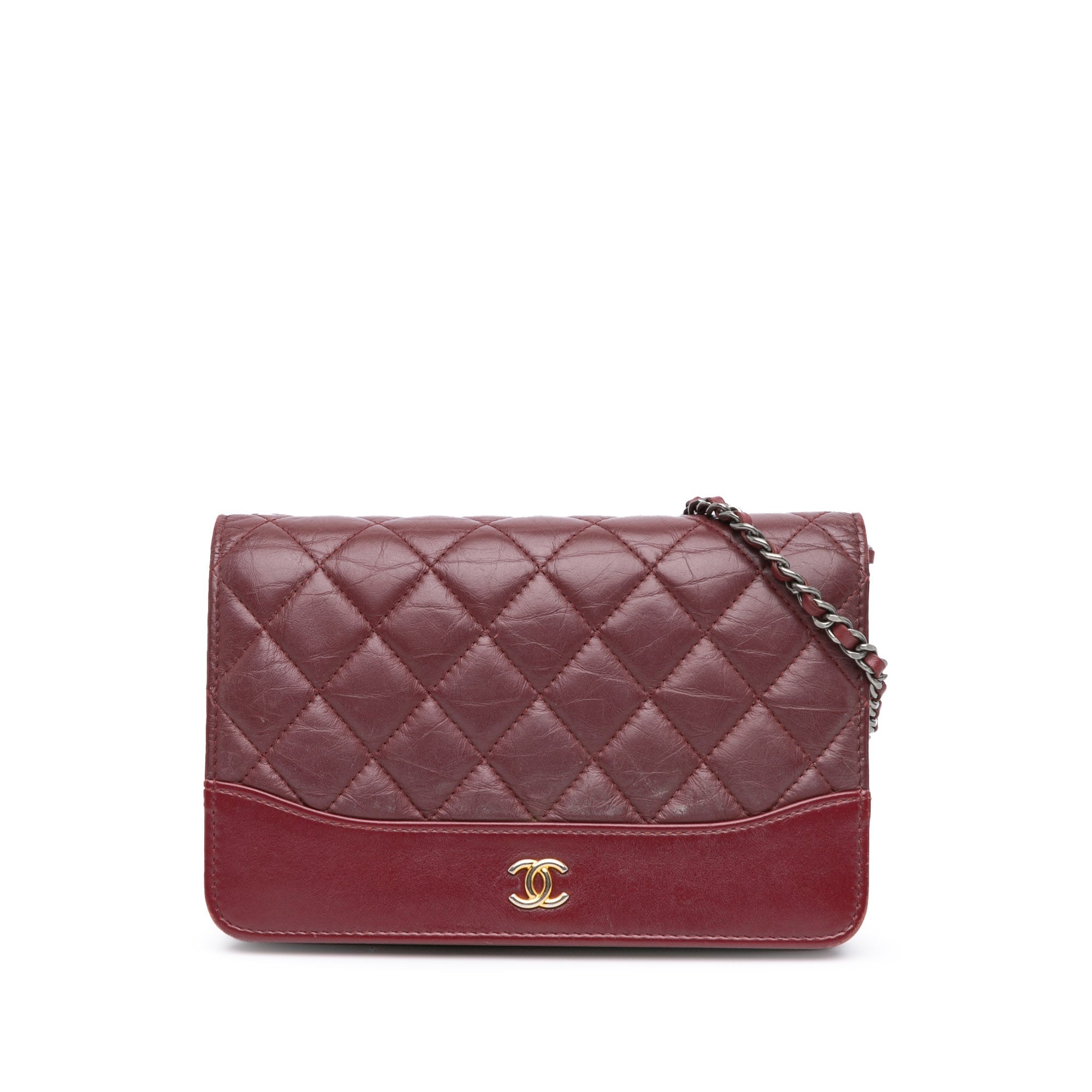 Red Chanel Quilted Aged Calfskin Gabrielle Wallet On Chain Crossbod…