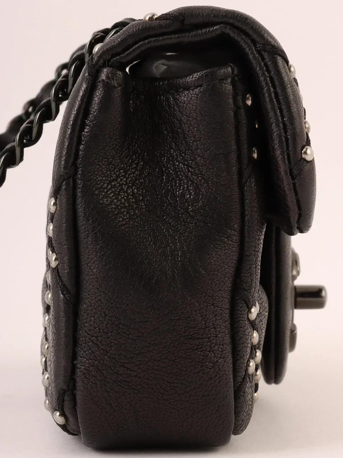 Chanel Around Made Studs Turn-lock Chain Bag Mini Black