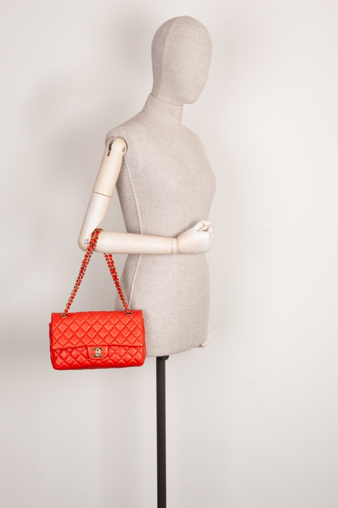 Chanel Medium Double Flap Bag Lambskin Red
