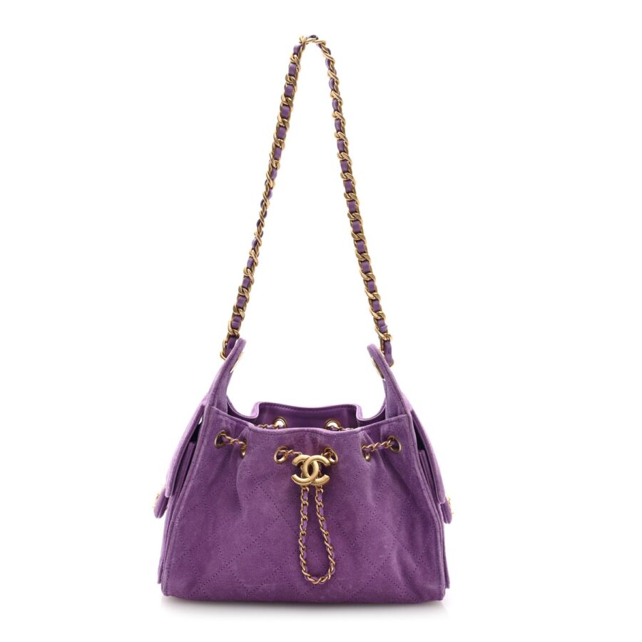 Chanel handbag purple – front view