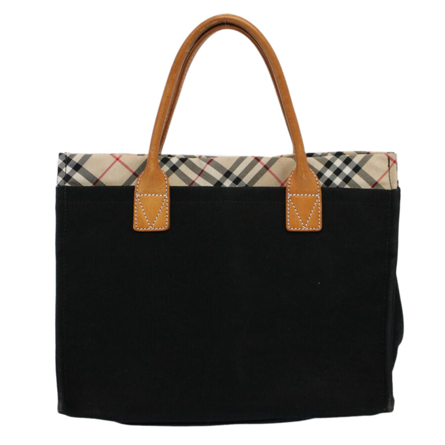 Burberry Blue Label Hand Bag Canvas Black Auth bs10228 | Studio Nafay