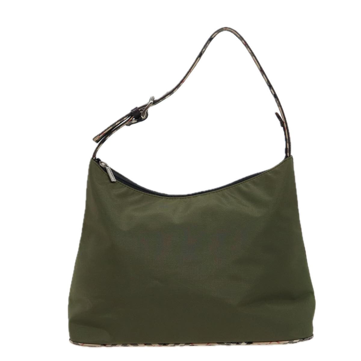 BurberrySs Blue Label Shoulder Bag Nylon Khaki Auth bs15353
