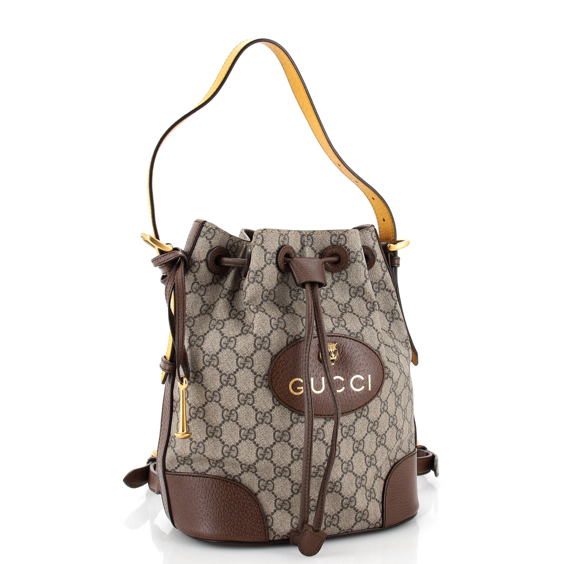 Neo Drawstring Bucket Backpack GG Coated Canvas Mini