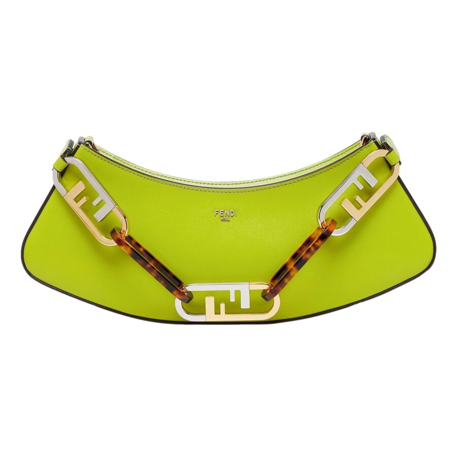Fendi O'Lock Swing Wasabi Green Calf Leather Small Hobo Shoulder Bag | Studio Nafay