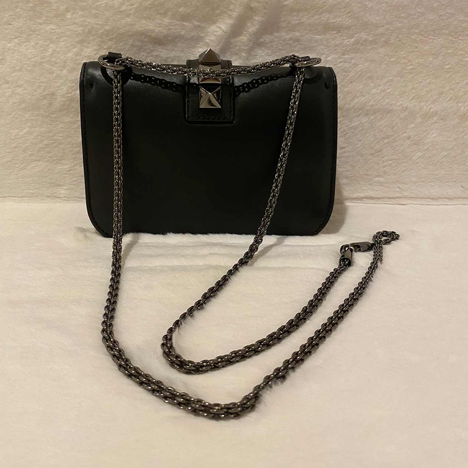Valentino Small Glam Lock Noir Crossbody Bag - Product Image 2